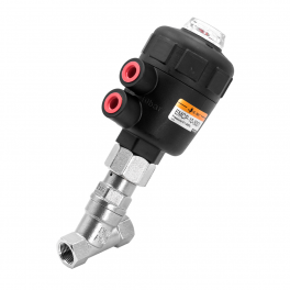 EMCP-25-50DS1 Угловой клапан с пневмоуправлением, двустороннего действия (привод из полимера)