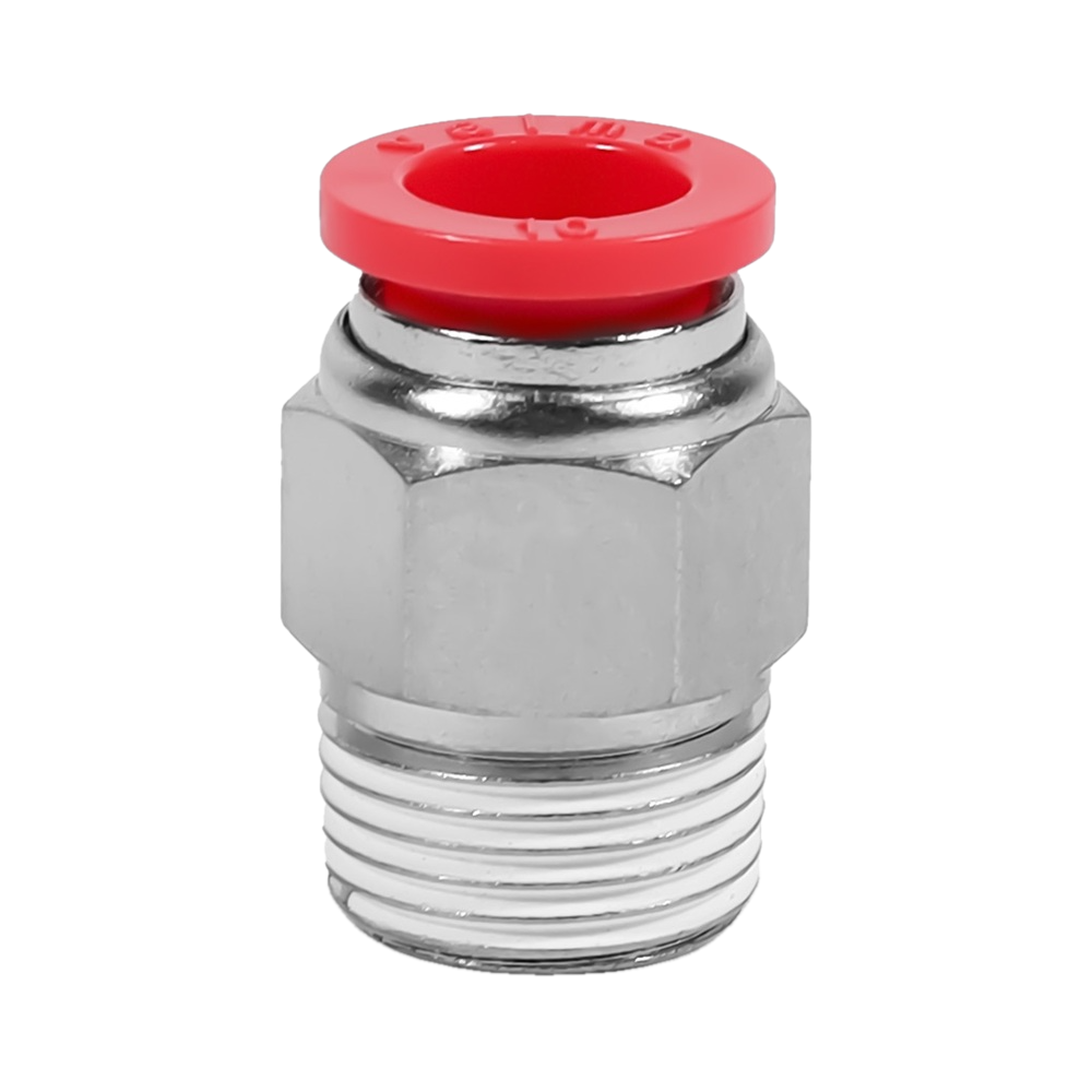 QP-AD-08-R14 Фитинг прямой, 8мм x R 1/4 (наруж.резьба)