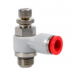 SC-BL-06-G14-EC Фитинг угловой с регулировкой расхода (пневмодроссель), 6мм x G 1/4